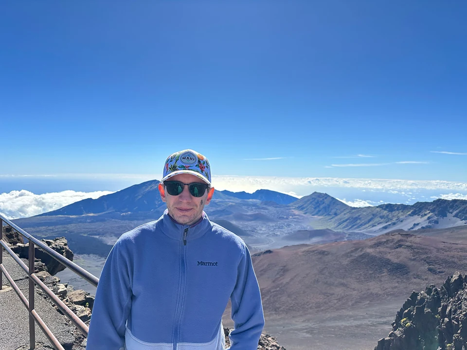 Ievgen Iaroslavtsev, founder of NEATCO, in the mountains.